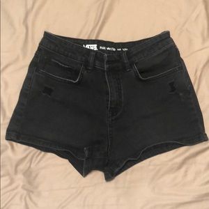 Vans High Waisted Distressed Black Jean